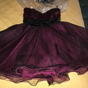 A beautiful maroon dress